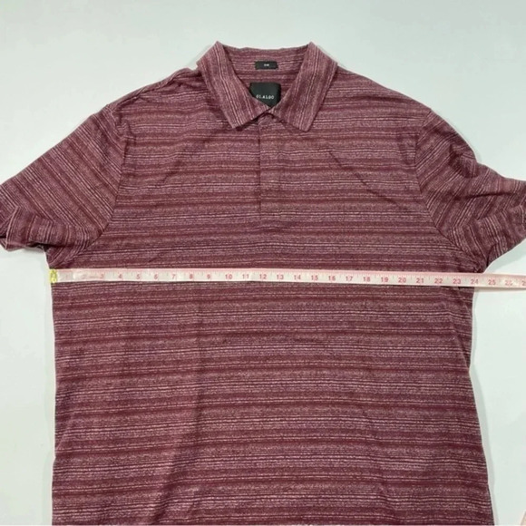01. Algo Mens Slim Short Sleeve Polo Shirt Maroon Heathered Stripe - Picture 6 of 6